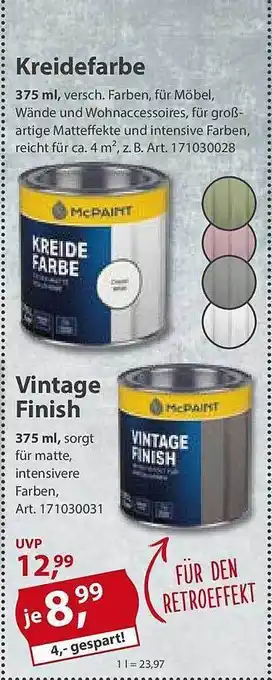 Sonderpreis Baumarkt Kreidefarbe vintage finish Angebot