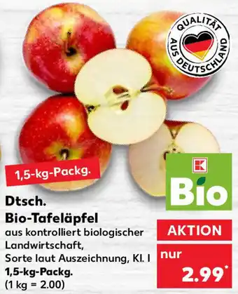 Kaufland Dtsch. Bio Tafeläpfel 1,5 kg Packg. Angebot