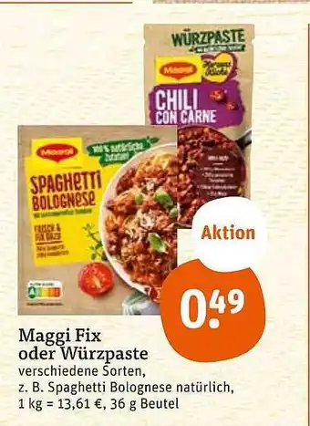 tegut Maggi fix oder würzpaste verschiedene sorten Angebot