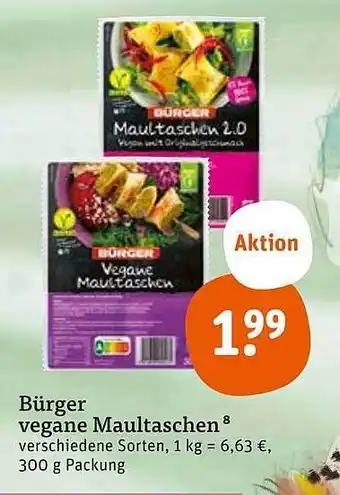 tegut Bürger vegane maultaschen Angebot