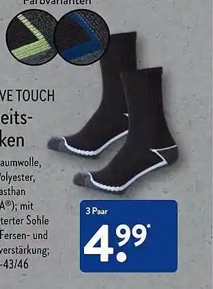 Aldi Nord Aktive touch arbeits-socken Angebot