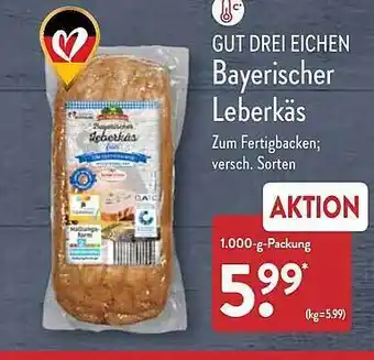 Aldi Nord Gut drei eichen byerischer leberkäs Angebot