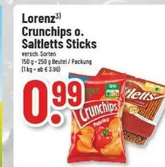 trinkgut Lorenz crunchips oder saltletts sticks Angebot