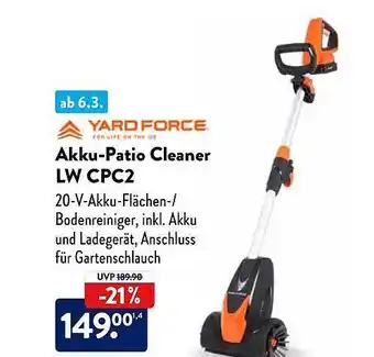 Aldi Nord Akku-patio cleaner lw cpc2 yard force Angebot