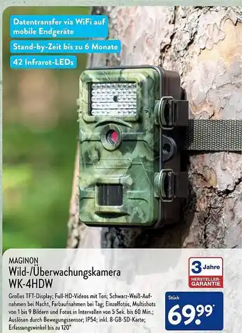 Aldi Nord Maginon wild- überwachungskamera wk-4hdw Angebot