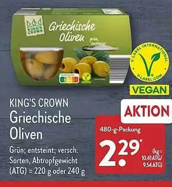 Aldi Nord King's crown griechische oliven Angebot