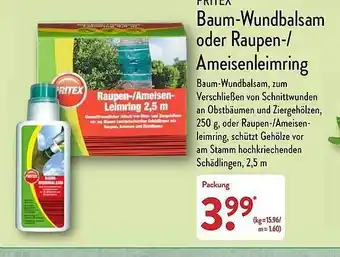 Aldi Nord Pritex baum-wundbalsam oder raupen- ameisenleimring Angebot