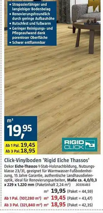 Bauhaus Click-vinylboden 'rigid eiche thassos' Angebot
