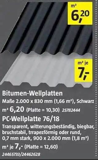 Bauhaus Bitumen-wellplatten Angebot