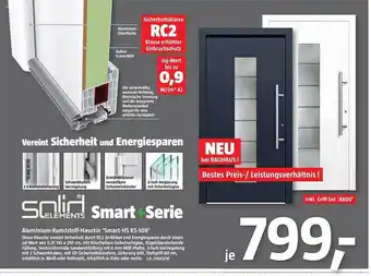 Bauhaus Solid smart+serie aluminium-kunststoff-haustür 'smart-hs ks-108' Angebot