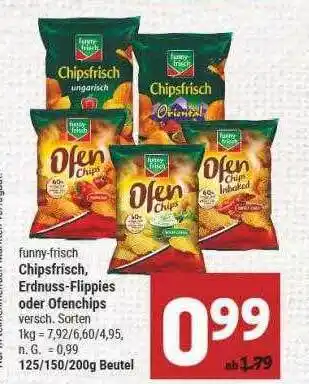 Marktkauf Funny-frisch chipsfrisch, erdnuss-flippies oder ofenchips Angebot