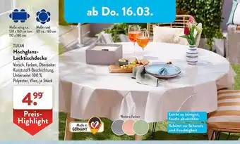 Aldi Süd Tukan hochglanz-lacktischdecke Angebot