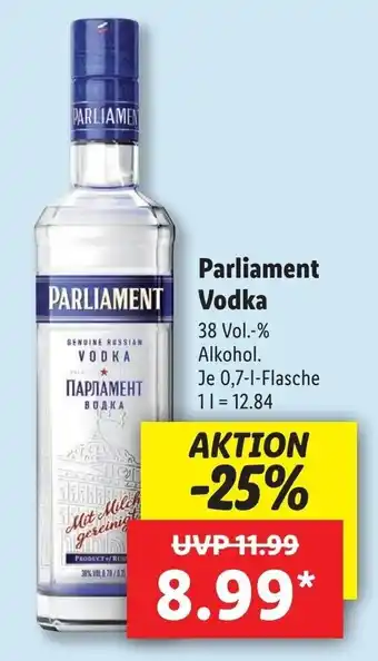 Lidl Parliament Vodka 0,7 L Angebot