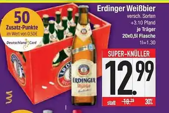 E-Center Erdinger weißbier versch. sorten Angebot