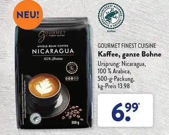 Aldi Süd Gourmet finest cuisine kaffee, ganze bohne Angebot