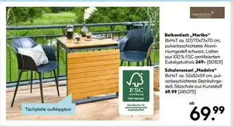 Hellweg Haveson balkontisch „maribo“ oder schalensessel „madeira“ Angebot