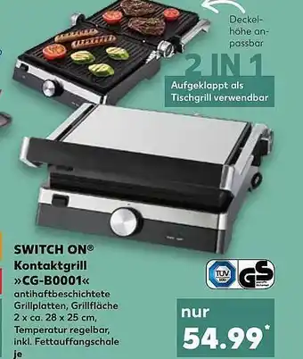 Kaufland Switch on kontaktgrill »cg-b0001« Angebot