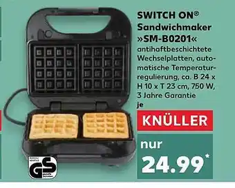 Kaufland Switch on sandwichmaker »sm-b0201« Angebot