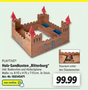 Lidl Playtive holz-sandkasten „ritterburg” Angebot