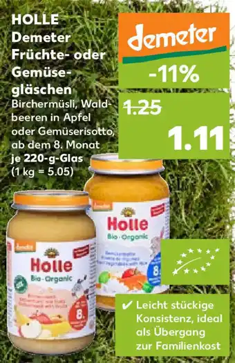 Kaufland Holle Demeter Früchte oder Gemüsegläschen 220 g Glas Angebot