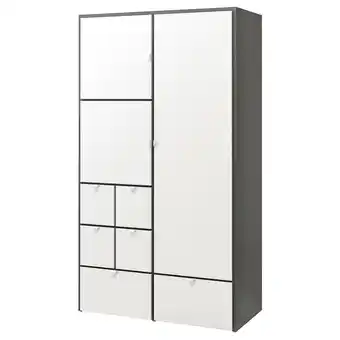 IKEA Visthus kleiderschrank grau/weiß Angebot