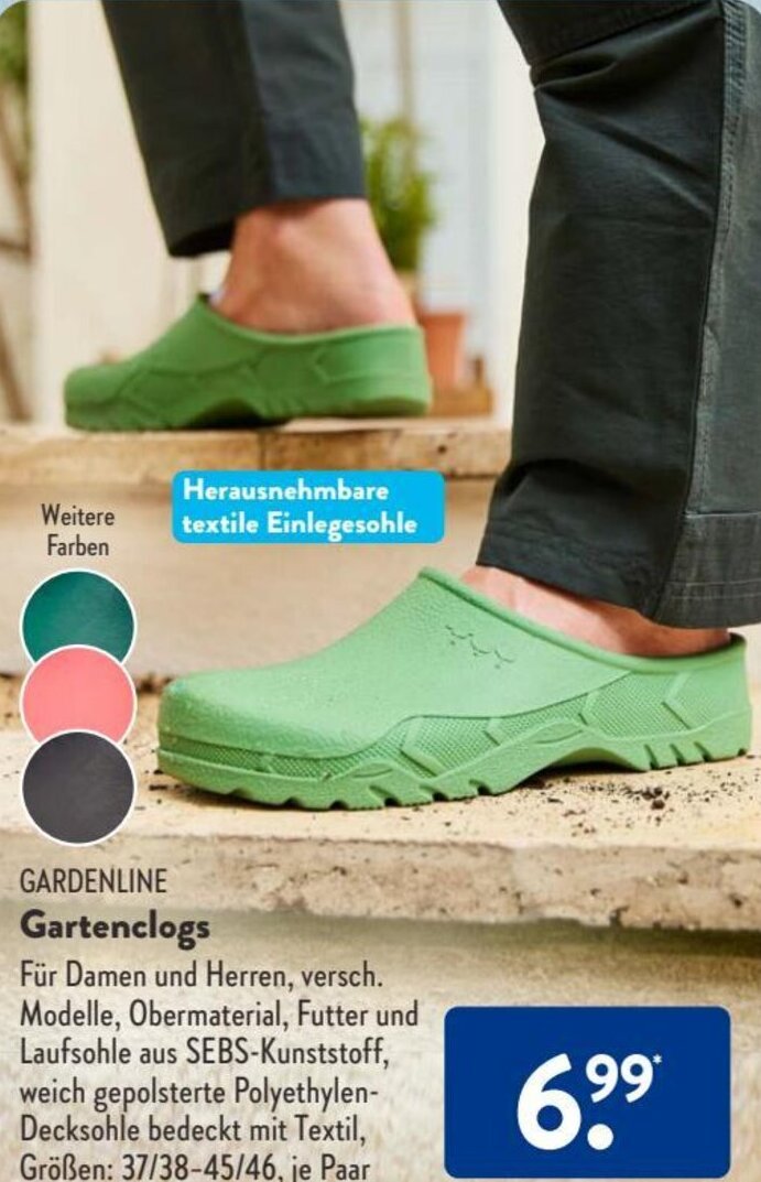 Gardenline Gartenclogs Angebot bei Aldi Süd