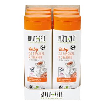 Netto Marken-Discount Blüte-zeit baby 2in1 duschgel & shampoo mit bio-calendula 250 ml, 6er pack Angebot