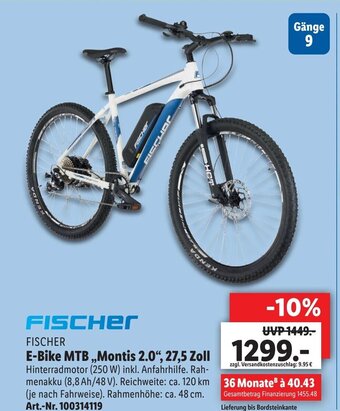 Lidl Fischer E-Bike MTB ,,Montis 2.0" 27,5 Zoll Angebot