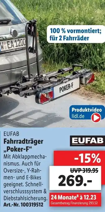 Lidl EUFAB Fahrradträger "Poker F" Angebot