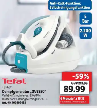 Lidl Tefal Dampfgenerator ,,GV5250" Angebot