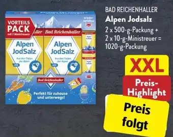 Aldi Süd Bad Reichenhaller Alpen Jodsalz 1020 g Packung Angebot