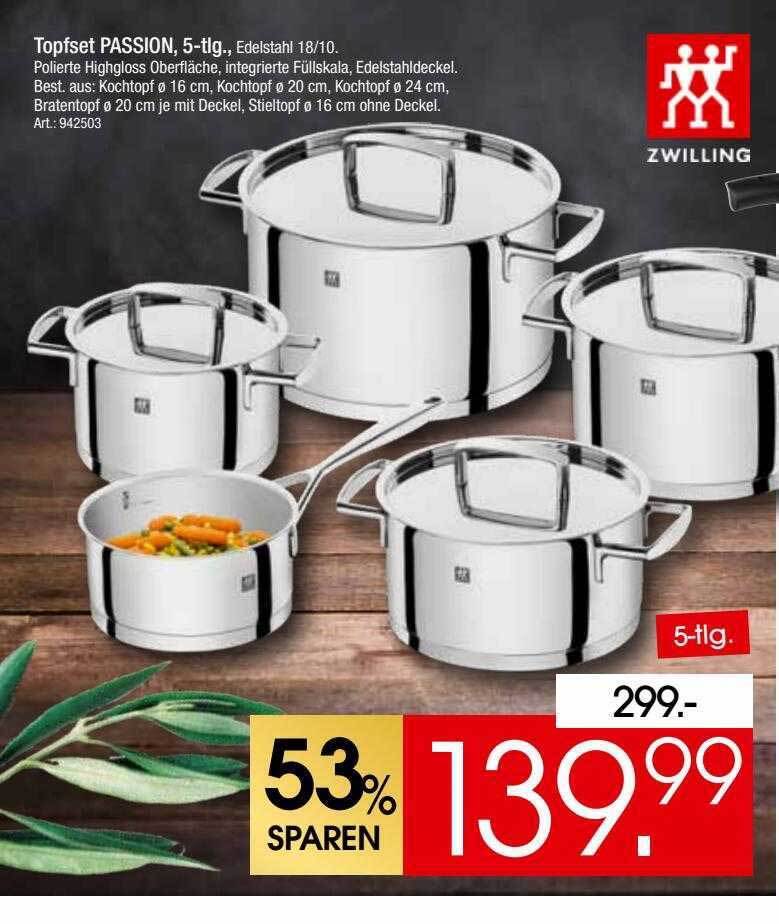 Topfset passion 5tlg zwilling Angebot bei Zurbrüggen