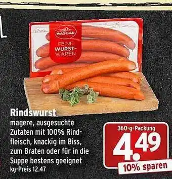 Wasgau Rindswurst Angebot