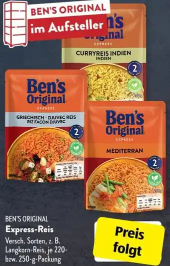 Aldi Süd Ben's Original Express Reis 250 g Packung Angebot