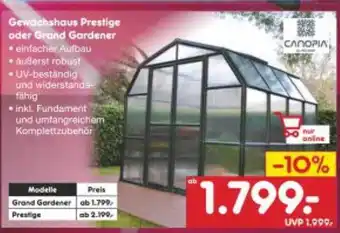 Netto Marken-Discount Canopia gewächshaus prestige oder grand gardener Angebot