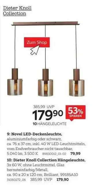 XXXLutz Novel led-deckenleuchte oder dieter knoll collection hängeleuchte Angebot