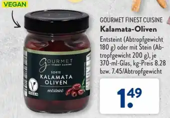 Aldi Süd Gourmet Finest Cuisine Kalamata Oliven 370 ml Glas Angebot