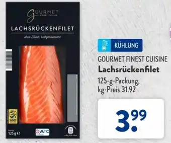 Aldi Süd Gourmet Finest Cuisine Lachsrückenfilet 125 g Packung Angebot