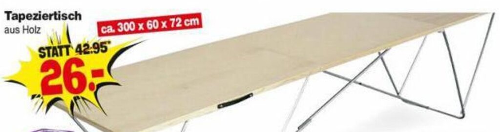 Tapeziertisch ca. 300 x 60 x 72 cm Angebot bei Repo Markt