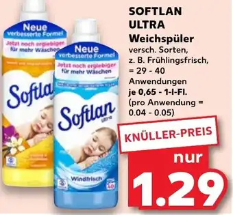 Kaufland Softlan Ultra Weichspüler 0,65-1 L Fl. Angebot