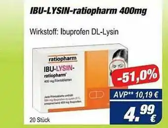 Easy Apotheke Ibu Lysin Ratiopharm 400mg Angebot