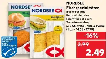 Kaufland Nordsee Fischspezialitäten 140-170 g Packg. Angebot