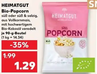 Kaufland Heimatgut Bio Popcorn 90 g Beutel Angebot