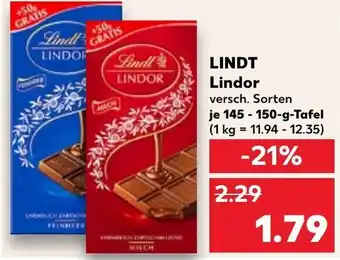 Kaufland Lindt Lindor 145-150 g Tafel Angebot