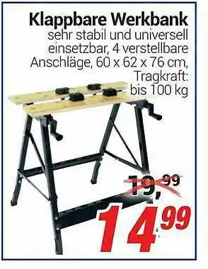 CENTERSHOP Klappbare Werkbank Angebot