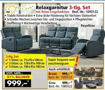 Norma24 Relaxgarnitur 3-tlg. Set Angebot