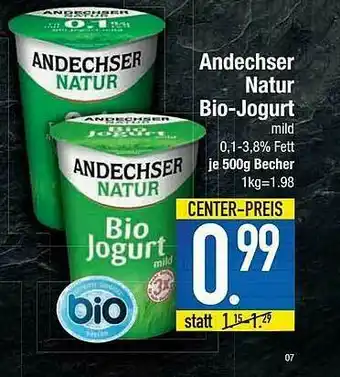 E-Center Andechser Natur Bio-joghurt Angebot