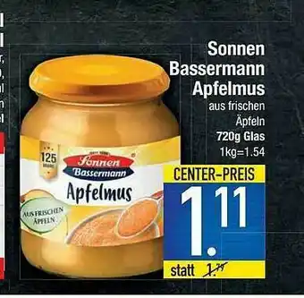 E-Center Sonnen Bassermann Apfelmus Angebot