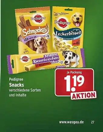 Wasgau Pedigree Snacks Angebot