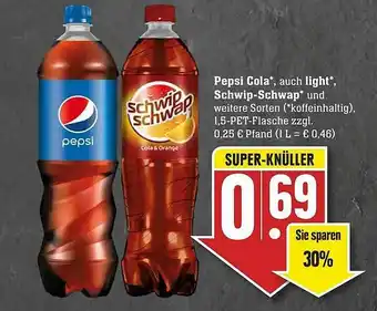 Edeka Pepsi Cola Auch Light, Schwip-schwap Angebot